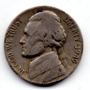 Granny Estate Find - 1949 D Jefferson Nickel - Better Copy